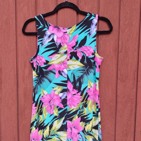 ATTITUDES BY RENEE | Tropical Sleeveless Fit-And-Flare Pullover Maxi Dress XSP - Picture 6 of 11
